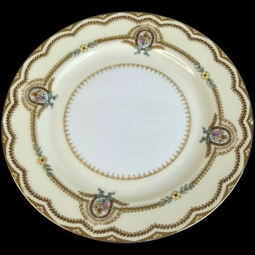 2 Vintage Noritake China Serena Salad Plates 7 5/8” Floral 3840‎ Made Japan Flaw